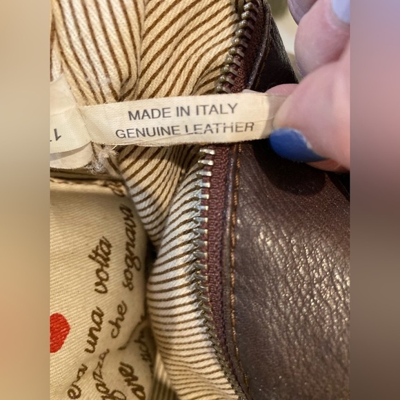 Y2K Sofia C.  leather bag w/shimmer gold snakeskin fabric & silver hardware 🤎💛 - Picture 12 of 15